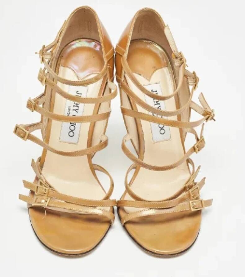 Jimmy Choo Pre-owned Leather sandals Beige Dames