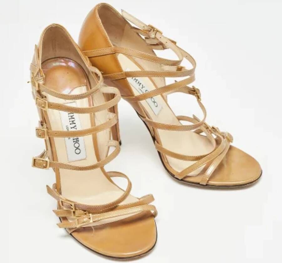 Jimmy Choo Pre-owned Leather sandals Beige Dames