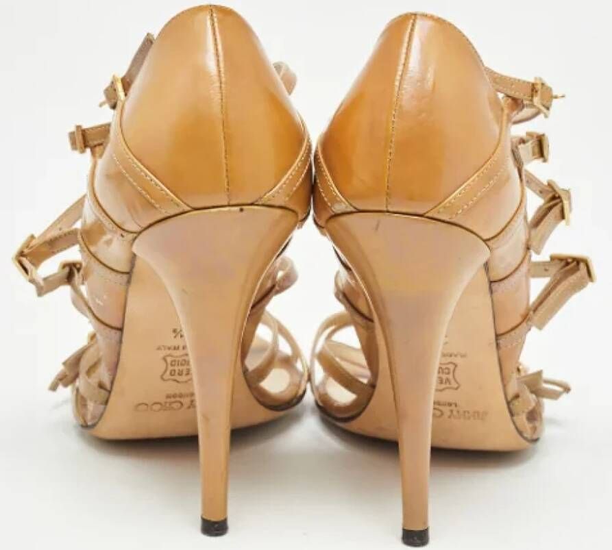 Jimmy Choo Pre-owned Leather sandals Beige Dames