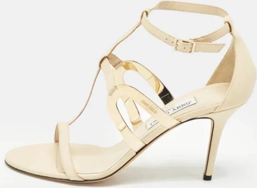 Jimmy Choo Pre-owned Leather sandals Beige Dames