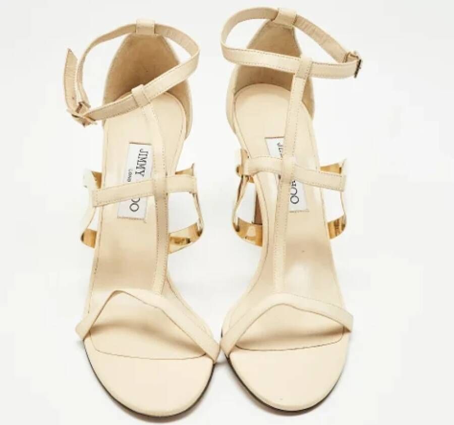 Jimmy Choo Pre-owned Leather sandals Beige Dames