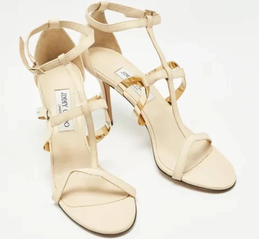 Jimmy Choo Pre-owned Leather sandals Beige Dames