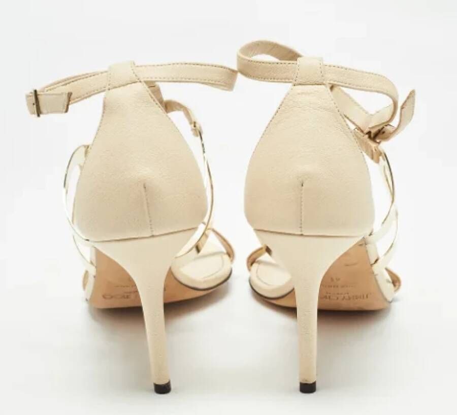 Jimmy Choo Pre-owned Leather sandals Beige Dames