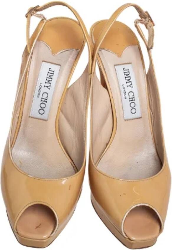 Jimmy Choo Pre-owned Leather sandals Beige Dames