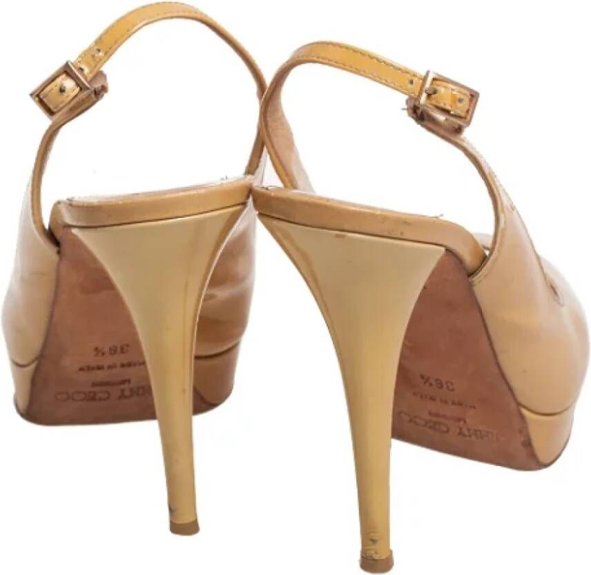 Jimmy Choo Pre-owned Leather sandals Beige Dames