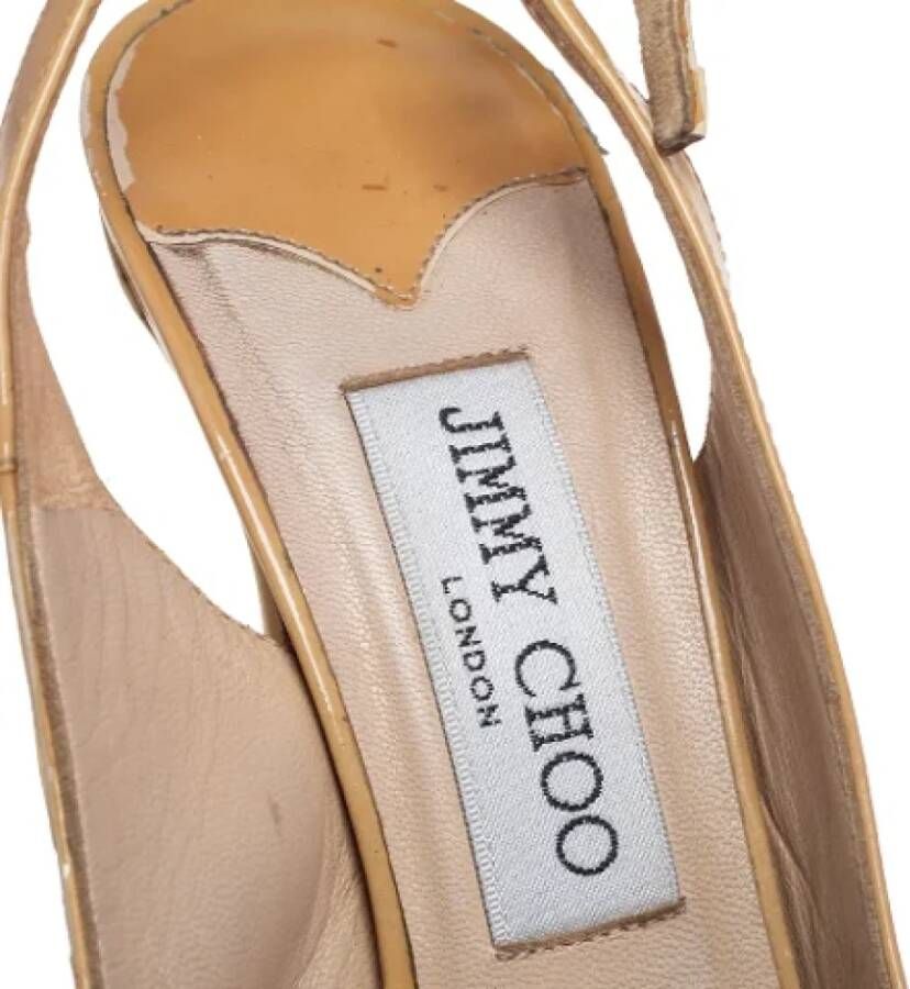 Jimmy Choo Pre-owned Leather sandals Beige Dames