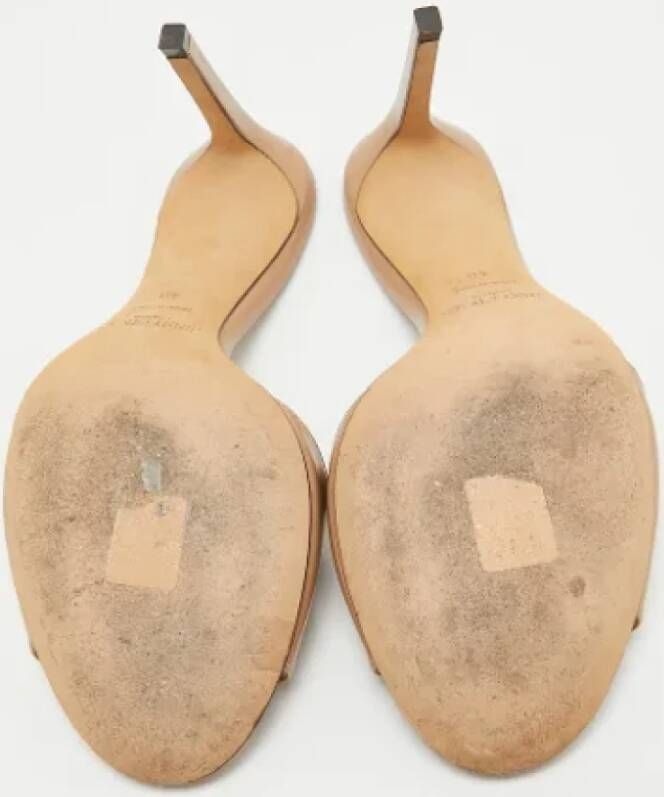 Jimmy Choo Pre-owned Leather sandals Beige Dames