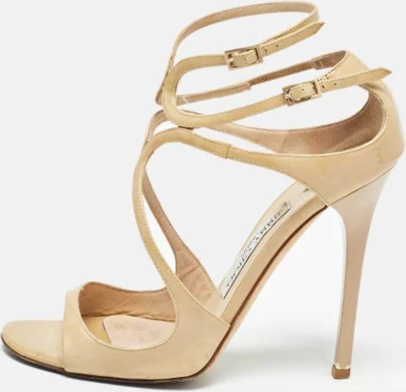 Jimmy Choo Pre-owned Leather sandals Beige Dames