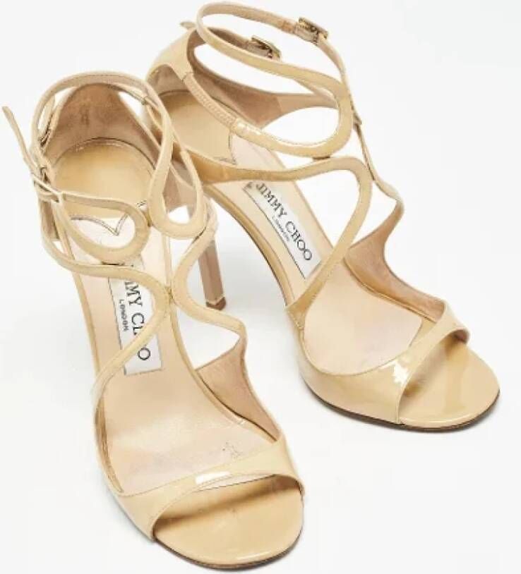 Jimmy Choo Pre-owned Leather sandals Beige Dames