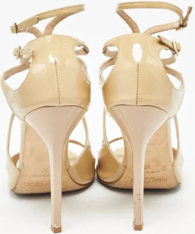 Jimmy Choo Pre-owned Leather sandals Beige Dames