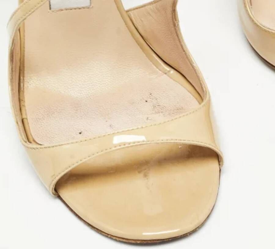 Jimmy Choo Pre-owned Leather sandals Beige Dames