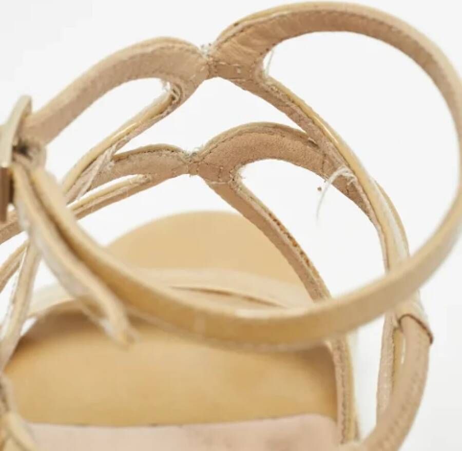 Jimmy Choo Pre-owned Leather sandals Beige Dames