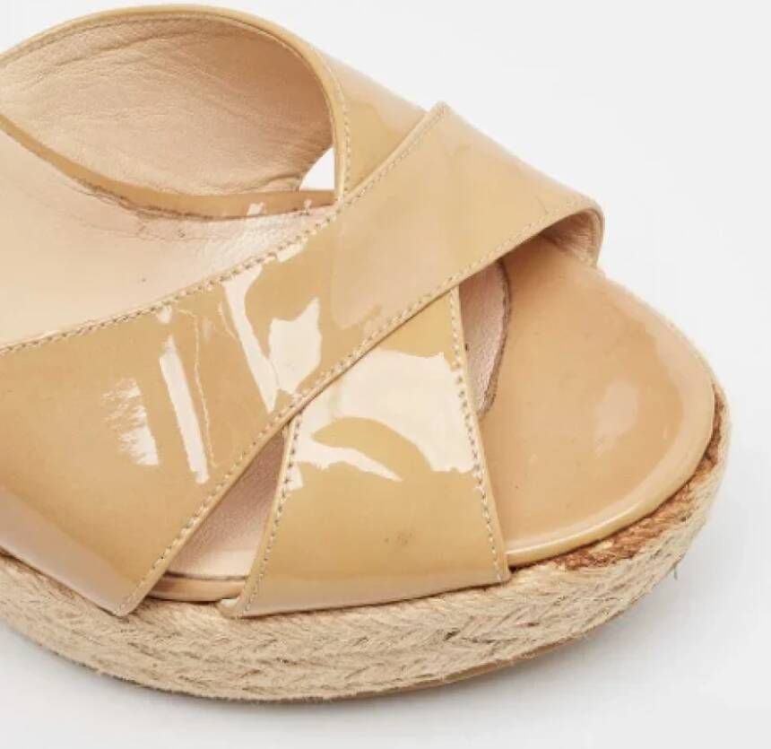 Jimmy Choo Pre-owned Leather sandals Beige Dames