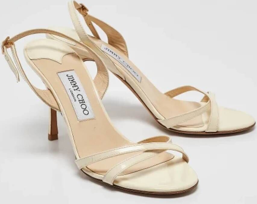 Jimmy Choo Pre-owned Leather sandals Beige Dames