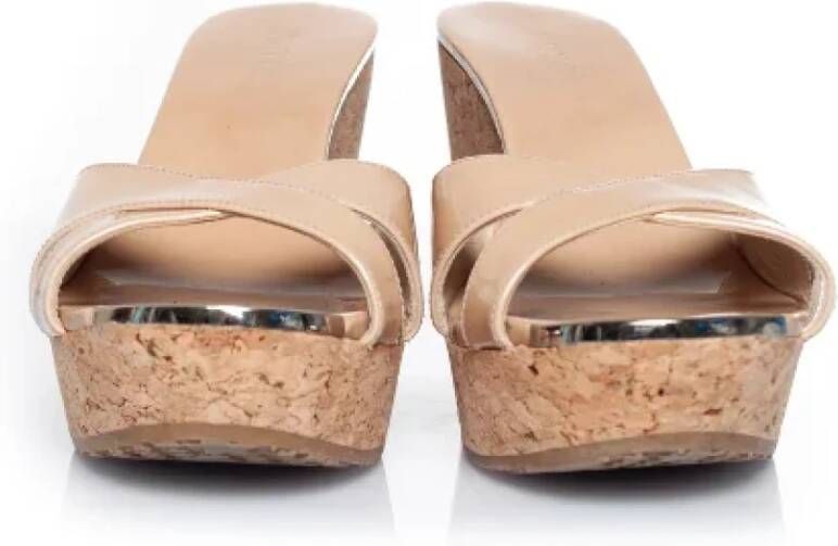 Jimmy Choo Pre-owned Leather sandals Beige Dames