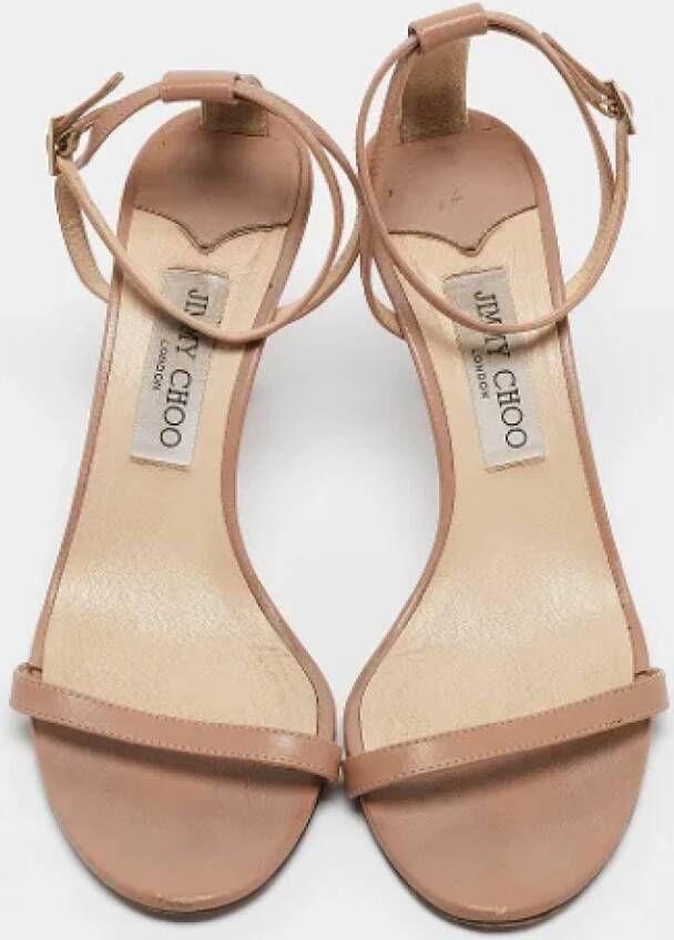 Jimmy Choo Pre-owned Leather sandals Beige Dames