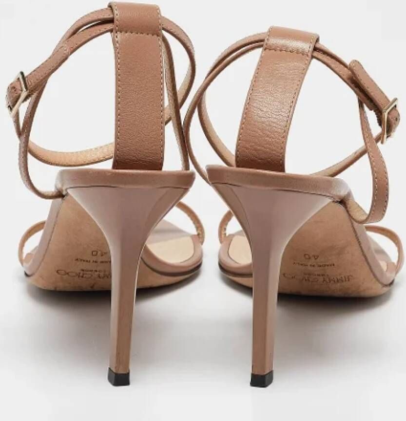 Jimmy Choo Pre-owned Leather sandals Beige Dames