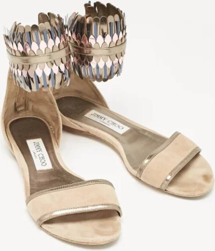 Jimmy Choo Pre-owned Leather sandals Beige Dames