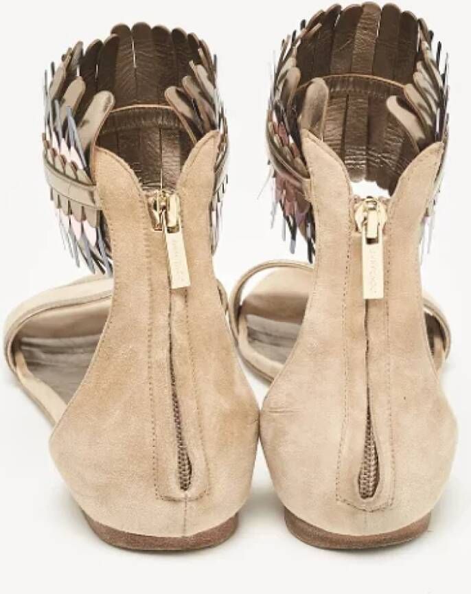 Jimmy Choo Pre-owned Leather sandals Beige Dames