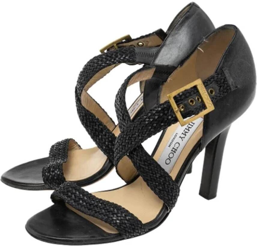 Jimmy Choo Pre-owned Leather sandals Black Dames