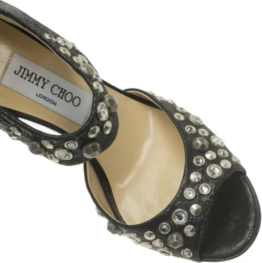 Jimmy Choo Pre-owned Leather sandals Black Dames