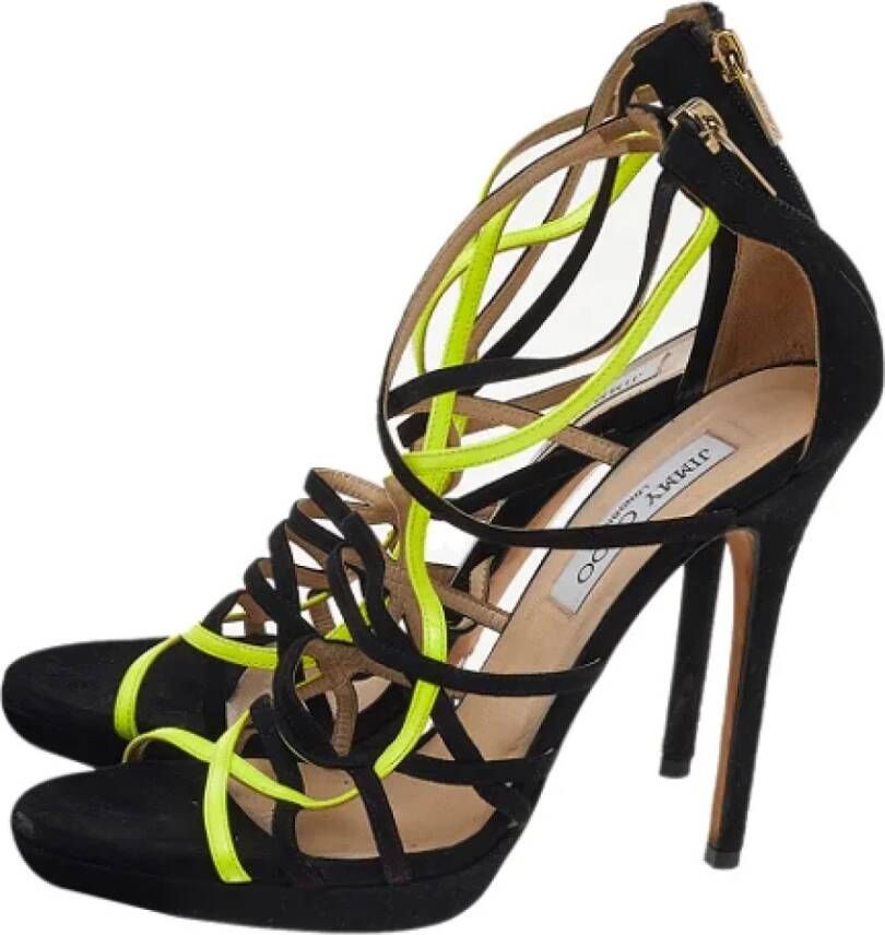 Jimmy Choo Pre-owned Leather sandals Black Dames