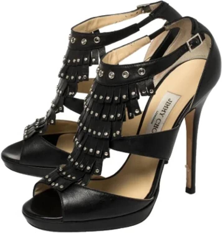 Jimmy Choo Pre-owned Leather sandals Black Dames