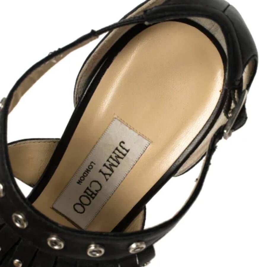 Jimmy Choo Pre-owned Leather sandals Black Dames