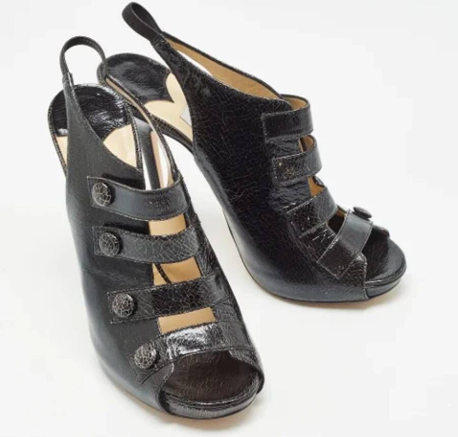 Jimmy Choo Pre-owned Leather sandals Black Dames