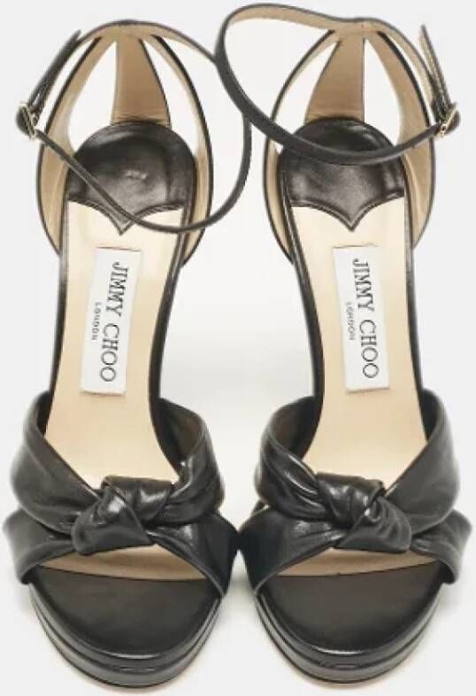 Jimmy Choo Pre-owned Leather sandals Black Dames