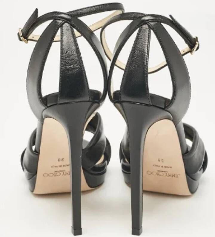 Jimmy Choo Pre-owned Leather sandals Black Dames