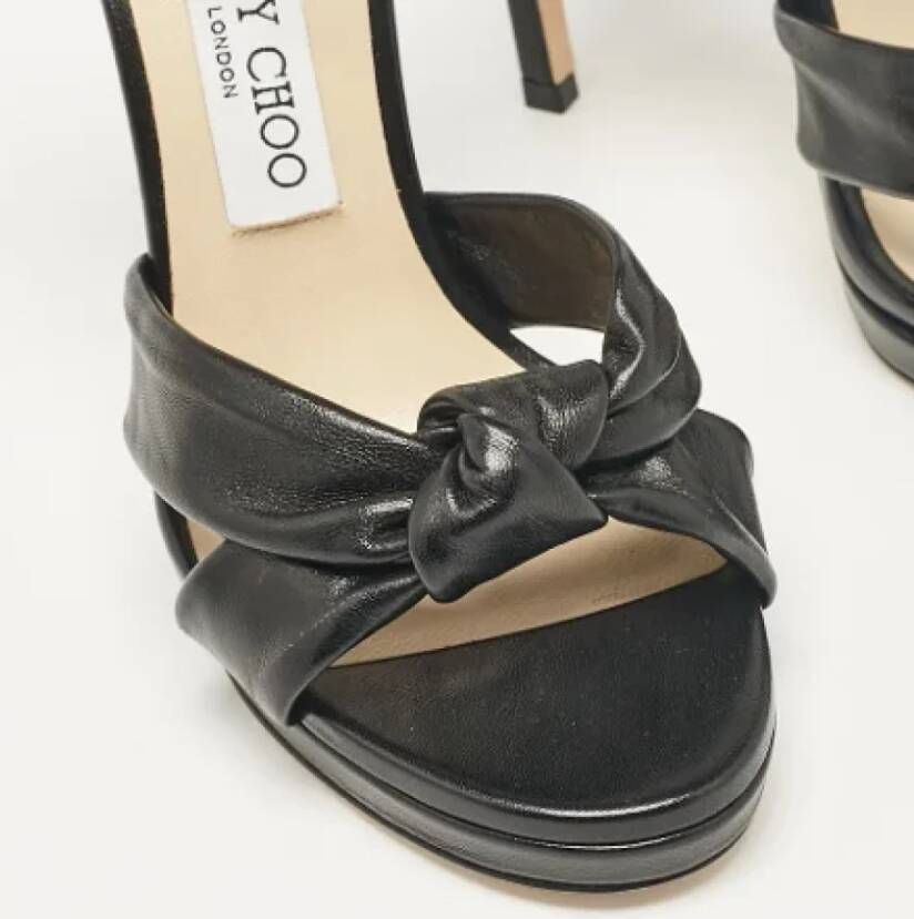 Jimmy Choo Pre-owned Leather sandals Black Dames