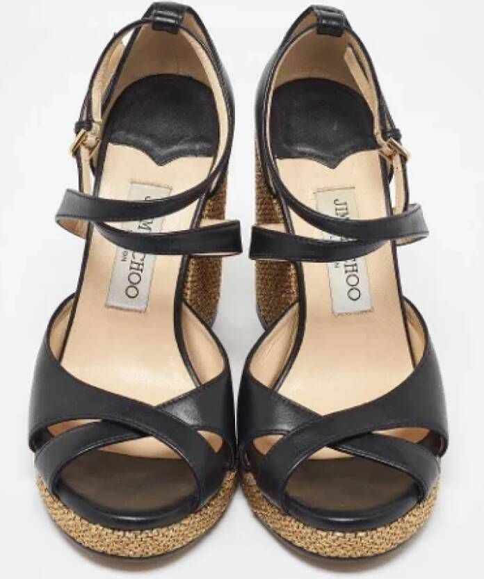 Jimmy Choo Pre-owned Leather sandals Black Dames