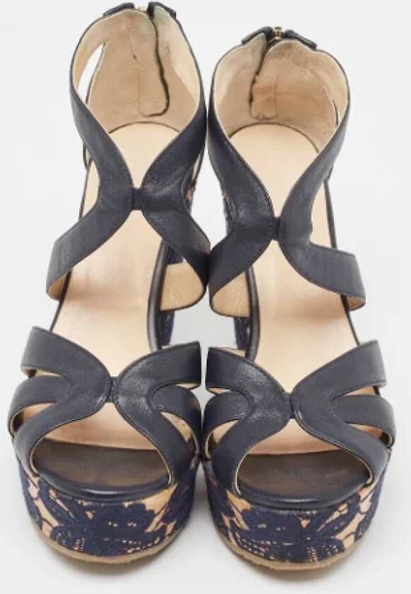 Jimmy Choo Pre-owned Leather sandals Blue Dames