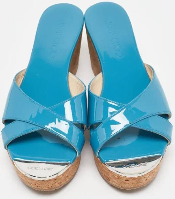 Jimmy Choo Pre-owned Leather sandals Blue Dames