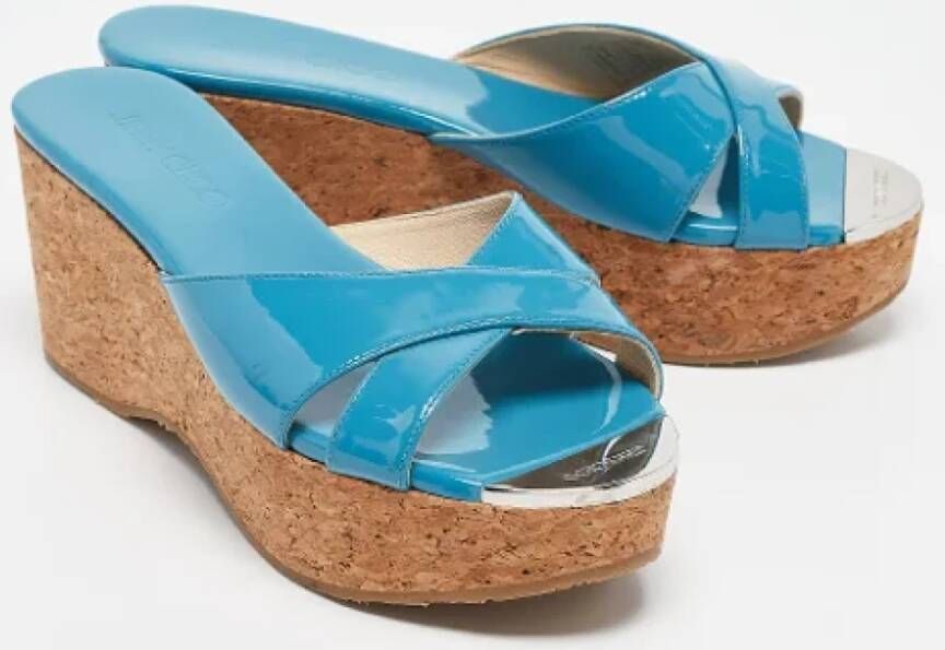 Jimmy Choo Pre-owned Leather sandals Blue Dames