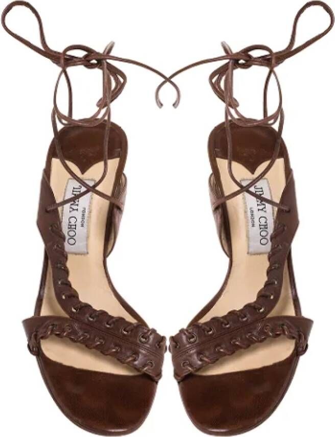 Jimmy Choo Pre-owned Leather sandals Brown Dames