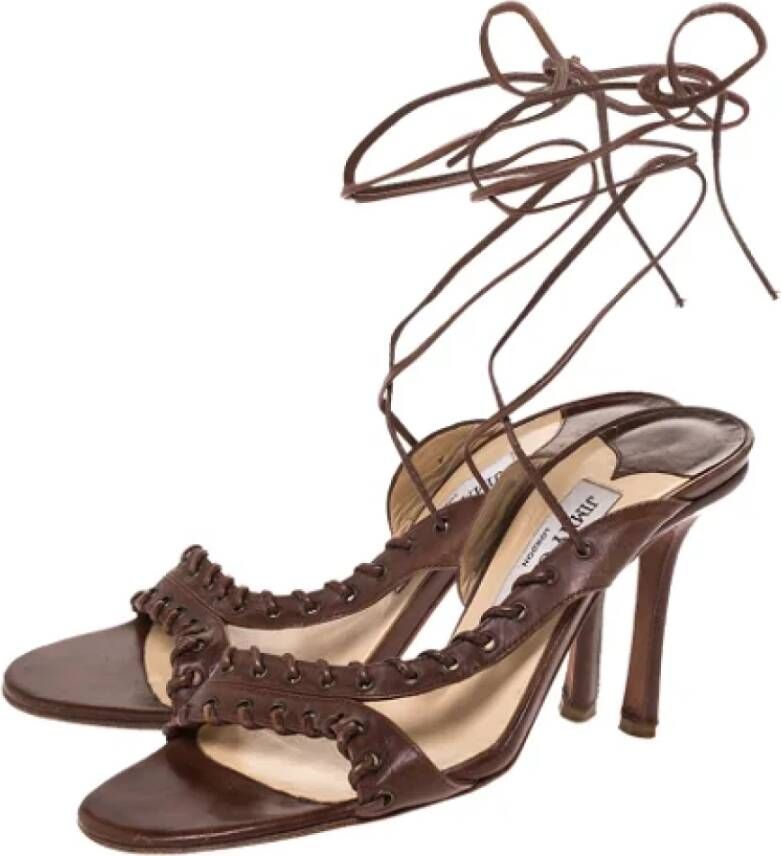 Jimmy Choo Pre-owned Leather sandals Brown Dames