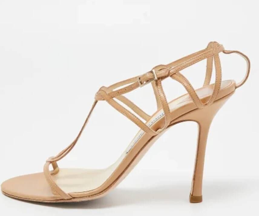 Jimmy Choo Pre-owned Leather sandals Brown Dames