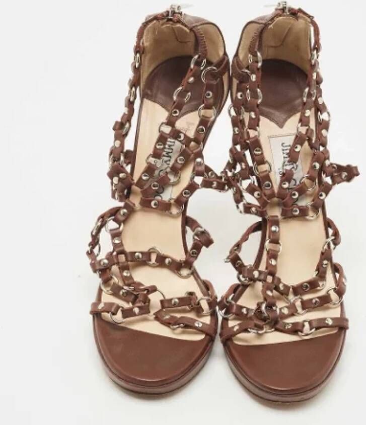 Jimmy Choo Pre-owned Leather sandals Brown Dames