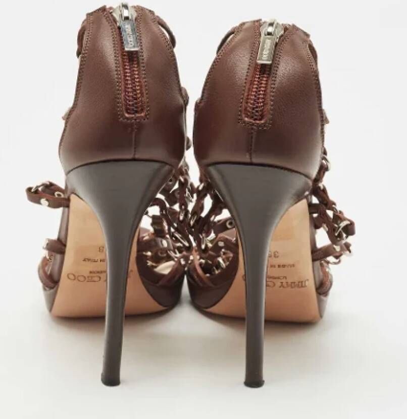 Jimmy Choo Pre-owned Leather sandals Brown Dames