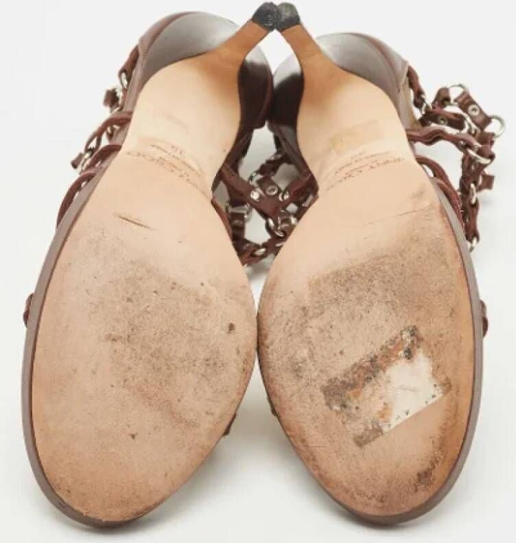 Jimmy Choo Pre-owned Leather sandals Brown Dames