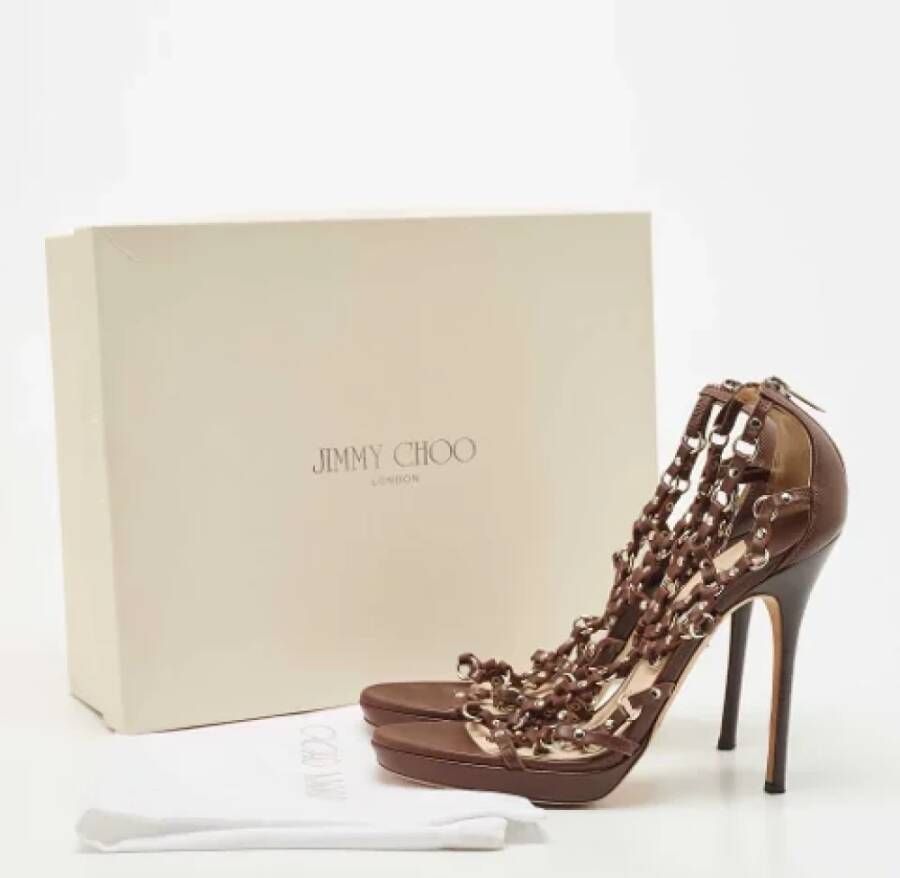 Jimmy Choo Pre-owned Leather sandals Brown Dames