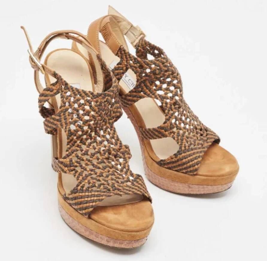 Jimmy Choo Pre-owned Leather sandals Brown Dames