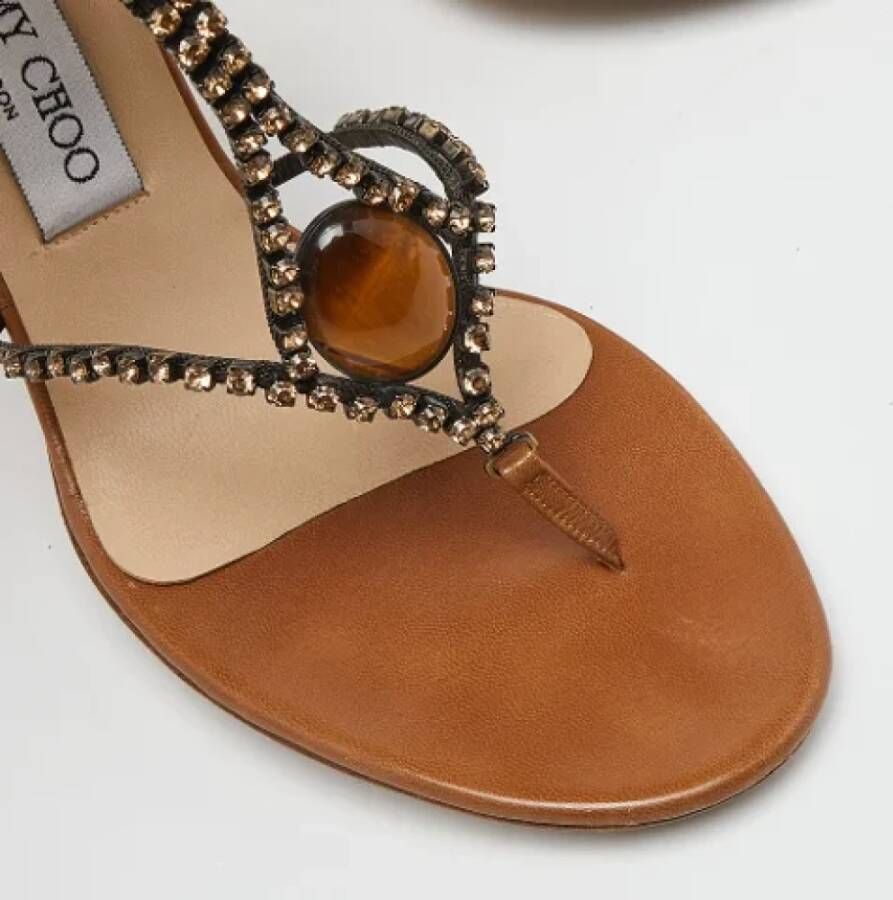 Jimmy Choo Pre-owned Leather sandals Brown Dames