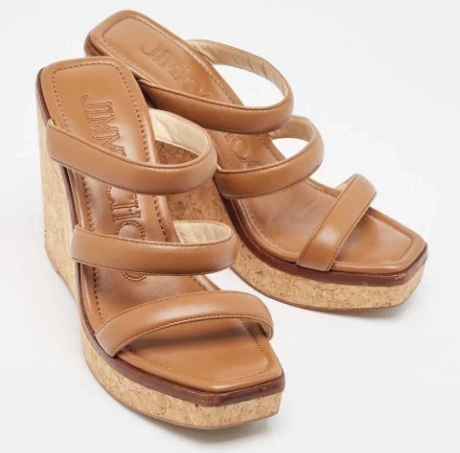 Jimmy Choo Pre-owned Leather sandals Brown Dames