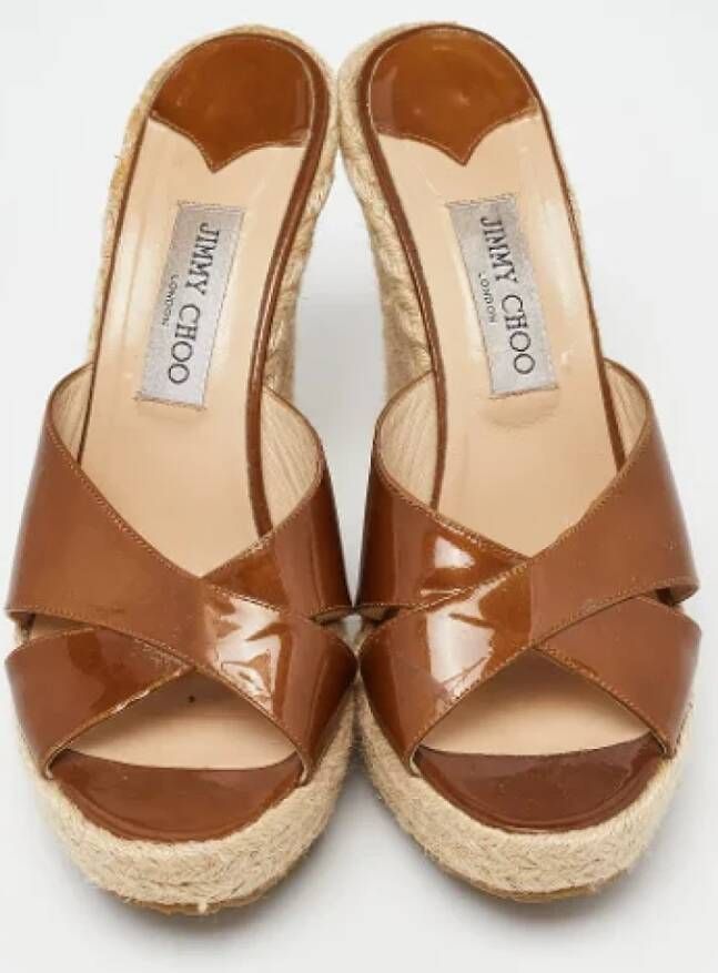 Jimmy Choo Pre-owned Leather sandals Brown Dames