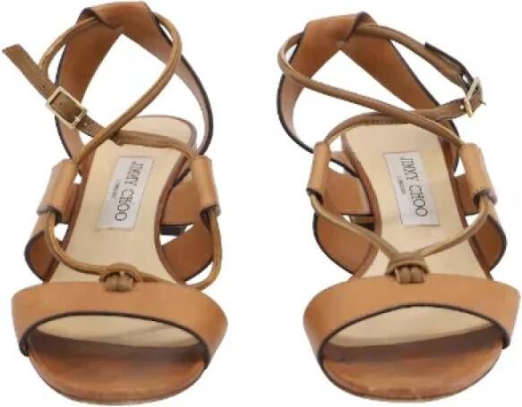 Jimmy Choo Pre-owned Leather sandals Brown Dames