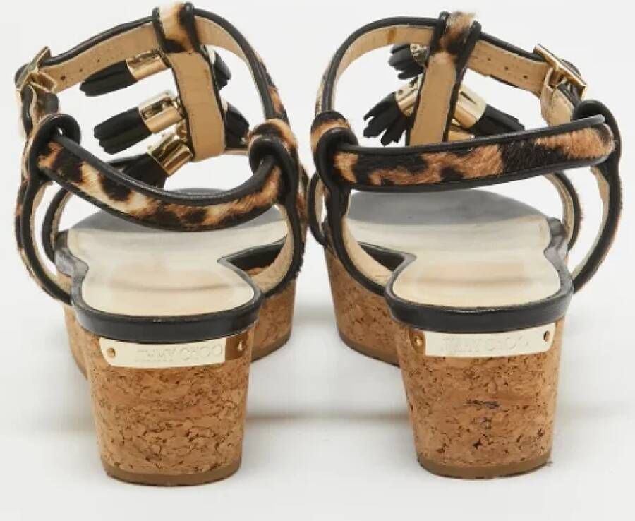 Jimmy Choo Pre-owned Leather sandals Brown Dames