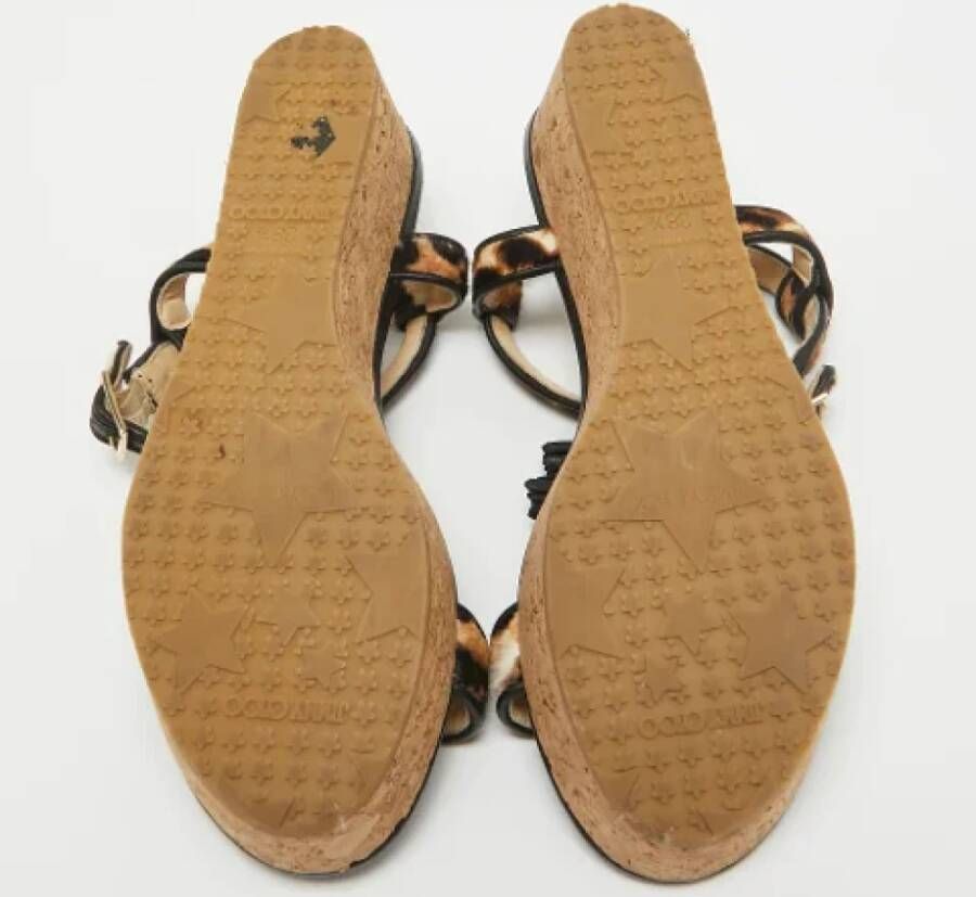 Jimmy Choo Pre-owned Leather sandals Brown Dames